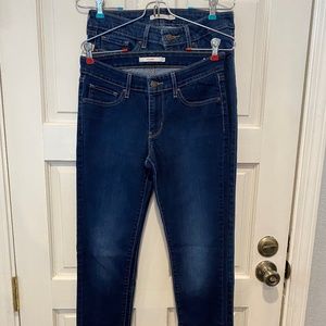Lot of 2 Levis 711 Womens Jeans Size 27 Skinny Medium Wash Blue Denim